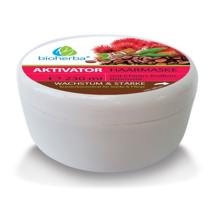 Obrázok z Vlasová maska Aktivátor s chinínom, kofeínom a ricínovým olejom - 230 ml - Bioherba