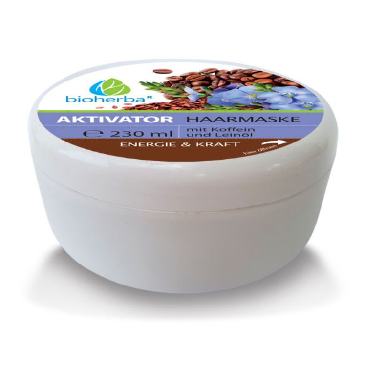 Obrázok z Vlasová maska Aktivátor s kofeínom a ľanovým olejom - 230 ml - Bioherba