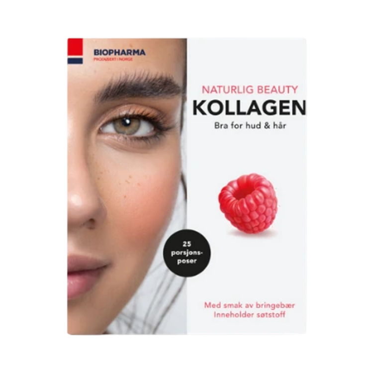Obrázok z Hydrolyzovaný morský kolagén s vitamínom C a biotinom - Norsk Kollagen - Biopharma - 25x5 g Príchuť: Malina