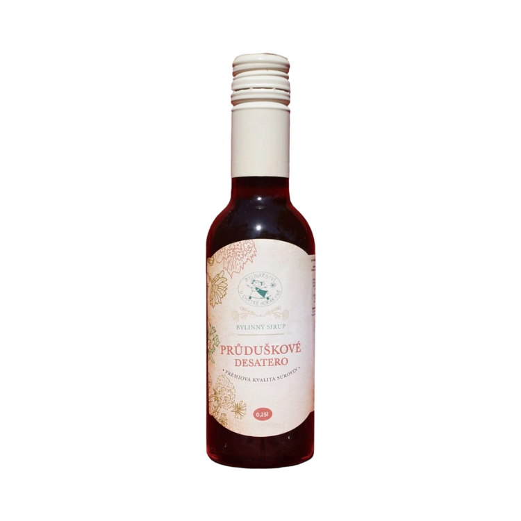 Obrázok z Bylinářství U Chytré horákyně Sirup "Prieduškové desatoro" - Bylinkářství u Chytré Horákyně - 250 ml