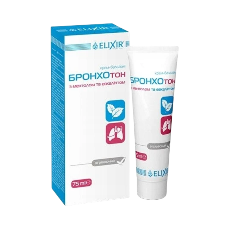 Obrázok z Krém – balzam "Bronchoton" s mentolom a eukalyptom - Elixir - 75ml