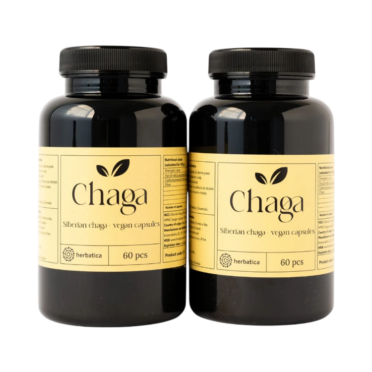 Obrázok z Zvýhodnený set: 2 x Sibírska čaga - 60 vegánskych kapsúl (300mg/ kapsula) - Herbatica