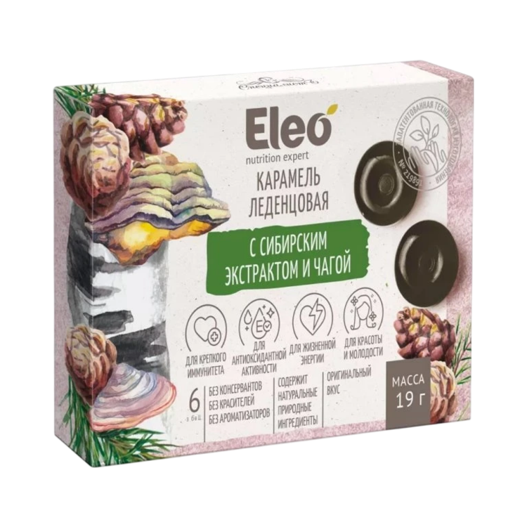 Obrázok z Karamelové cukríky so sibírskym extraktom a čagou - 6ks/19g - ELEO