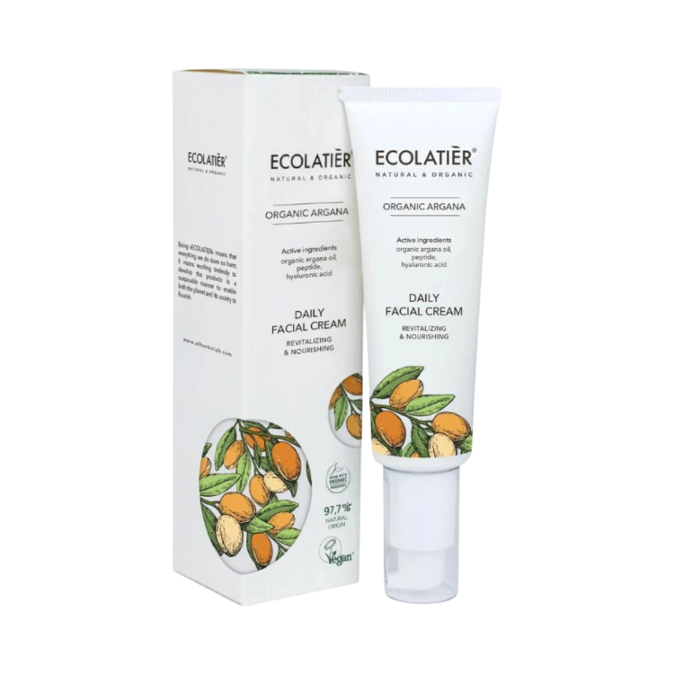 Obrázok z Denný pleťový krém revitalizačný a výživujúci Organic Argana - 50ml - Ecolatier