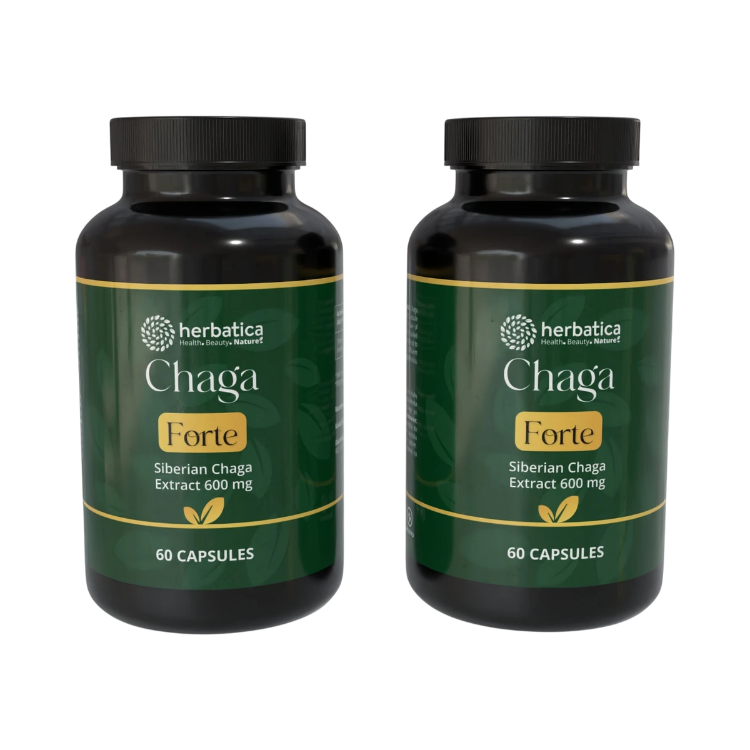 Obrázok z Zvýhodnený set: 2 x Čaga sibírska FORTE - 60 vegánskych kapsúl (600mg/ kapsula) - Herbatica