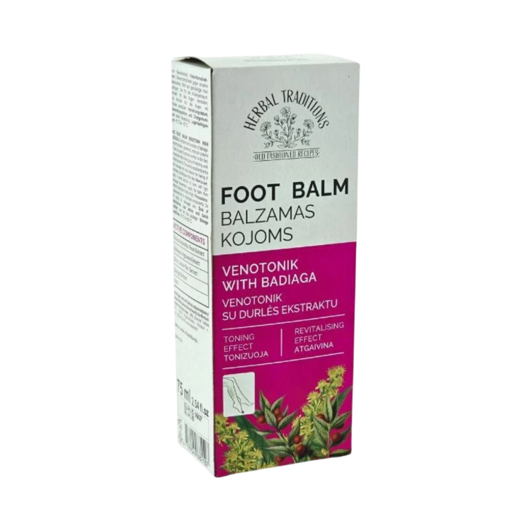 Obrázok z Krém-balzam na nohy s výťažkami z bylín a badyagy - 75ml - Herbal Traditions