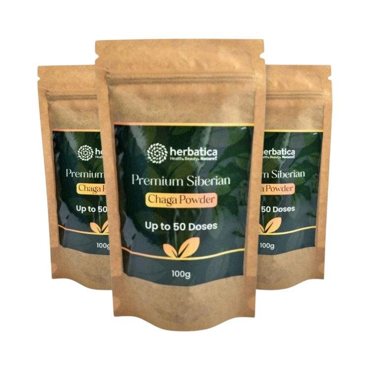 Obrázok z Zvýhodnený set: 3x Prémiová čaga sibírska 100% prášok - 100g - Herbatica