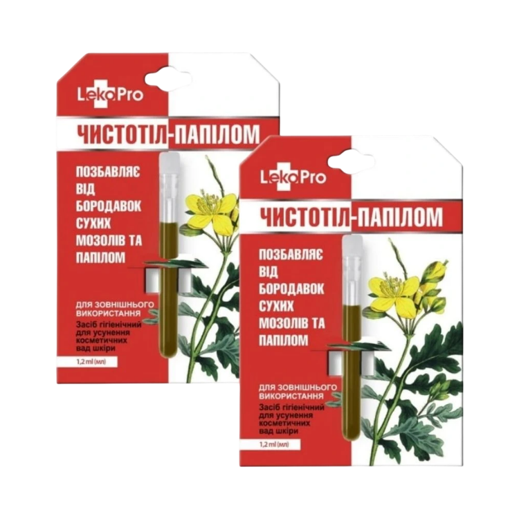Obrázok z Zvýhodnený set: 2 x Balzam "Čistoteľ" s lastovičníkom na otlaky, bradavice a papilómy - 1,2 ml - LekoPro