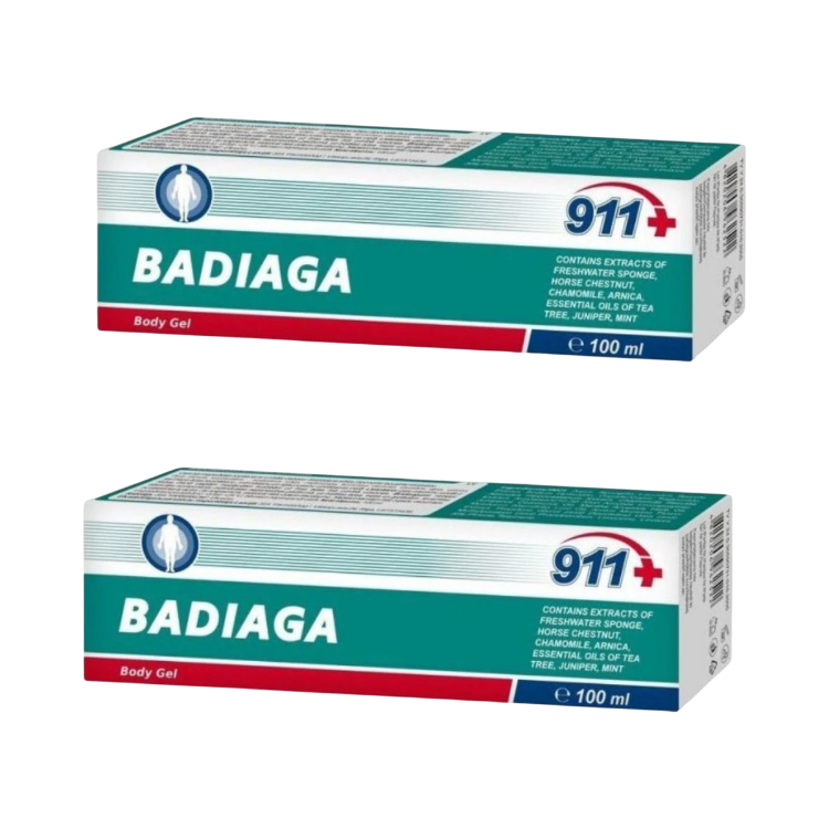 Obrázok z Zvýhodnený set: 2x BADIAGA gél na modriny a pomliaždeniny - 100 ml - Twinstec 911+