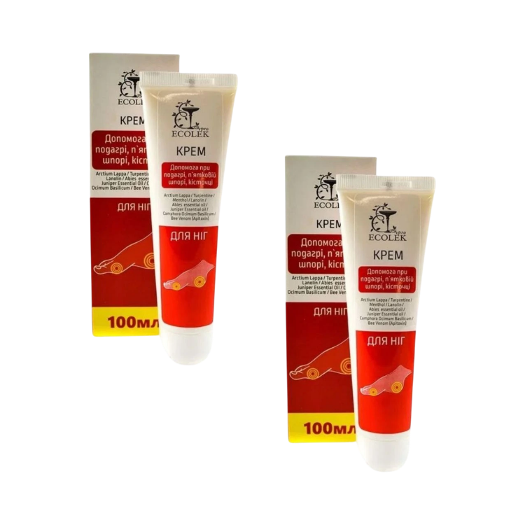 Obrázok z Zvýhodnený set: 2x Krém na starostlivosť o nohy, pätné ostrohy, haluxy a dna - 100ml - Ecolek