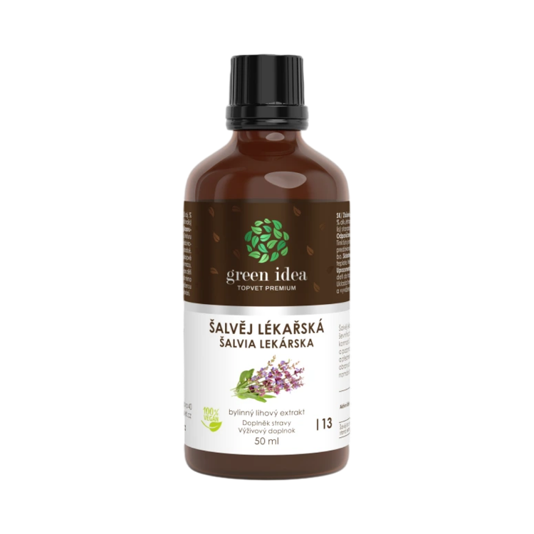 Obrázok z Šalvia lekárska – tinktúra – kvapky 50 ml – Green idea