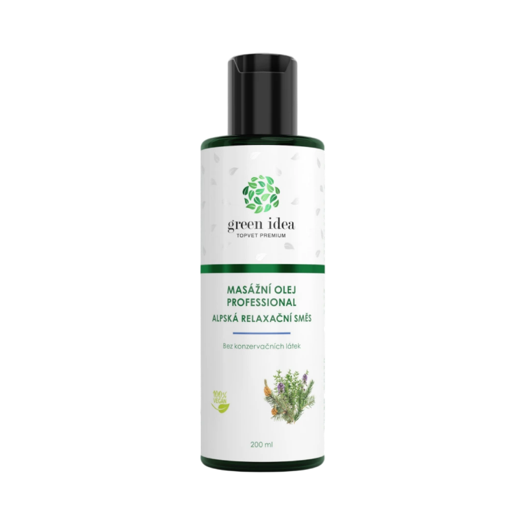 Obrázok z Alpská relaxačná zmes masážny olej 200 ml - Green idea
