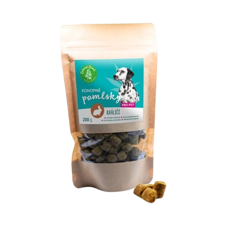 Obrázok z Konopné maškrty pre psov – príchuť králika - 200 g - Zelená Země