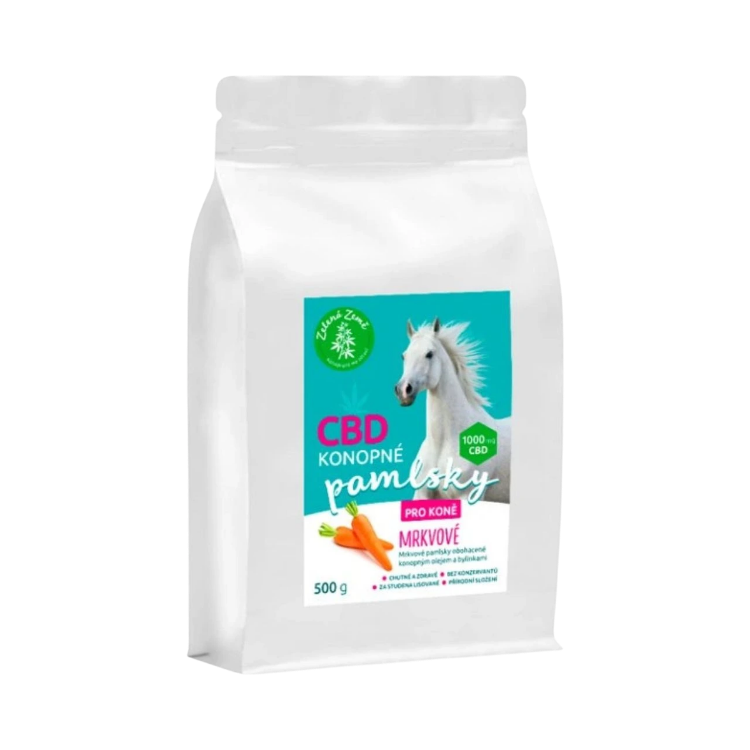 Obrázok z Konopné maškrty pre kone – príchuť mrkva - 500 g - Zelená Země