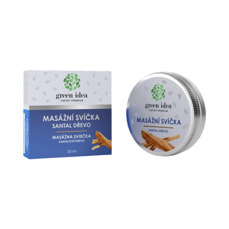 Obrázok z Masážna sviečka – santalové drevo 30 ml – Green idea