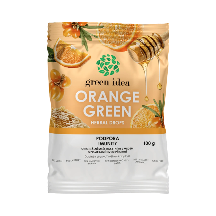 Obrázok z Orange green – bylinné cukríky 100 g – Green idea