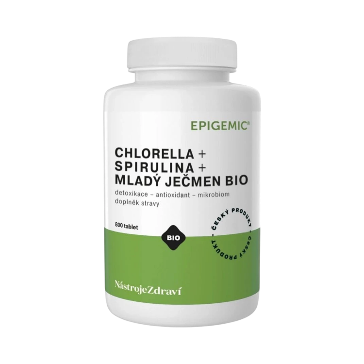 Obrázok z Chlorella+Spirulina+Mladý Ječmen BIO - 800 tabliet - Epigemic®
