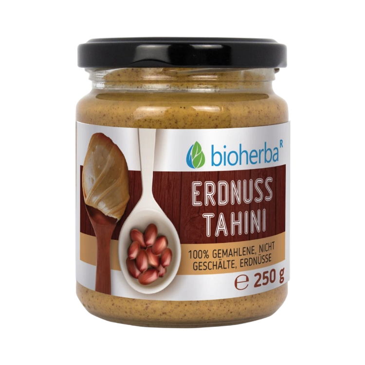 Obrázok z 100 % arašidové tahini z mletých nelúpaných jadier – 250 g – Bioherba