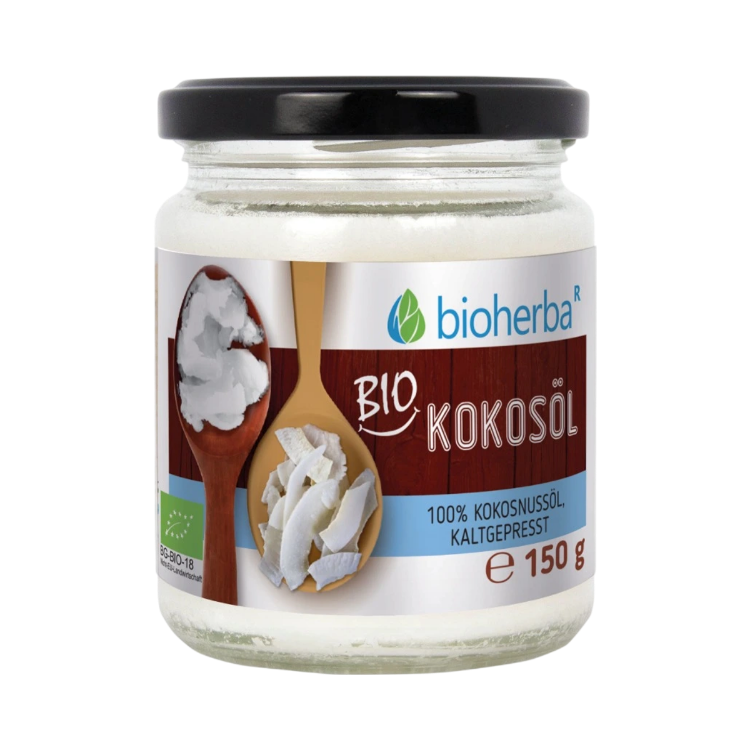 Obrázok z 100 % bio kokosový olej za studena lisovaný – 150 g – Bioherba