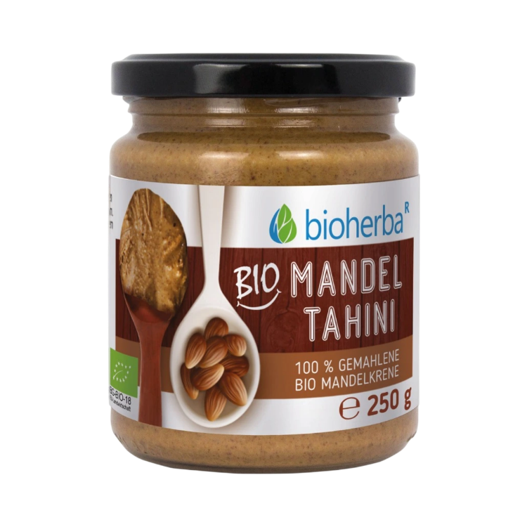 Obrázok z 100 % bio mandľové tahini z mletých bio mandľových jadier – 250 g – Bioherba