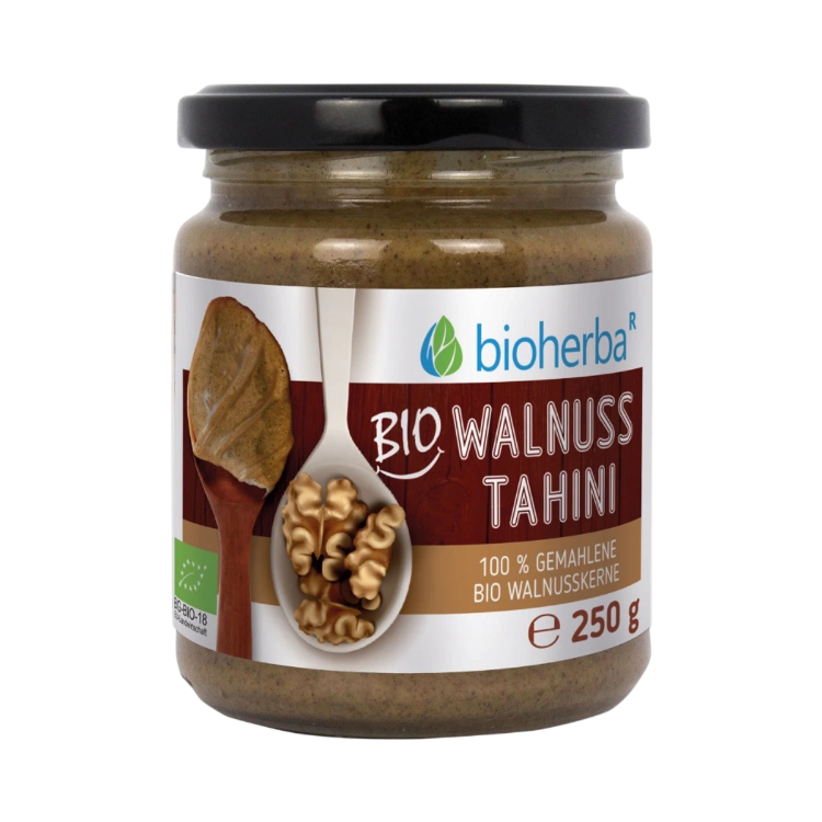 Obrázok z 100 % bio orechové tahini z mletých bio vlašských orechov – 250 g – Bioherba