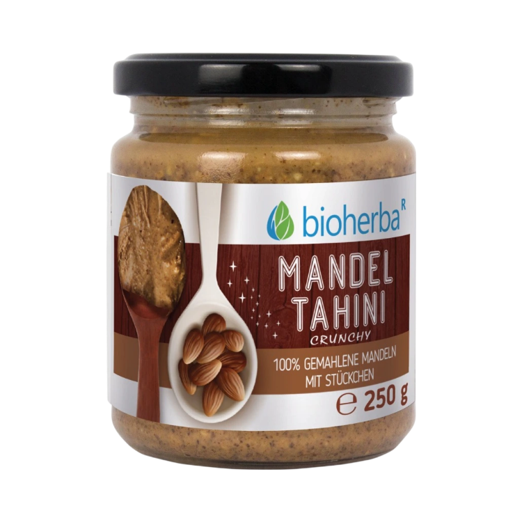 Obrázok z 100 % mandľové tahini z mletých mandlí crunchy – 250 g – Bioherba