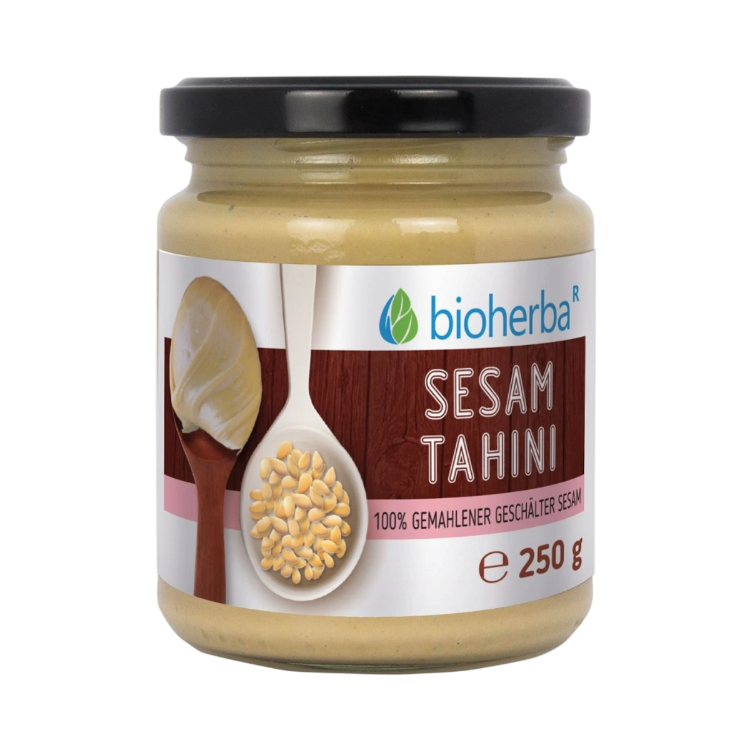 Obrázok z 100 % sezamové tahini z mletého lúpaného sezamu – 250 g – Bioherba