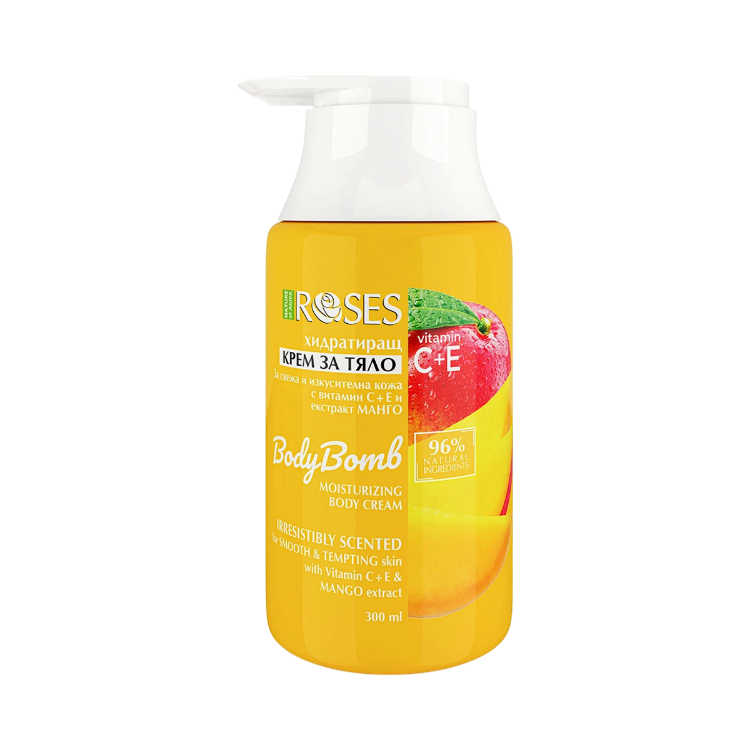 Obrázok z BODY BOMB hydratačný telový krém s vitaminmi C-E s extraktom z manga 300 ml - NATURE OF AGIVA