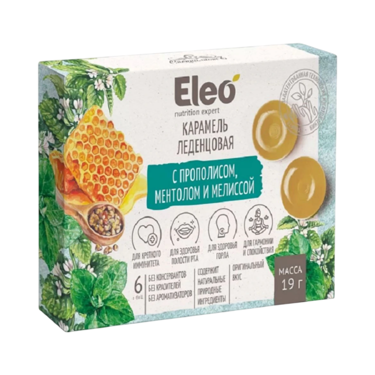 Obrázok z Cukríky s propolisom, mentolom a medovkou - 6ks/19g - ELEO