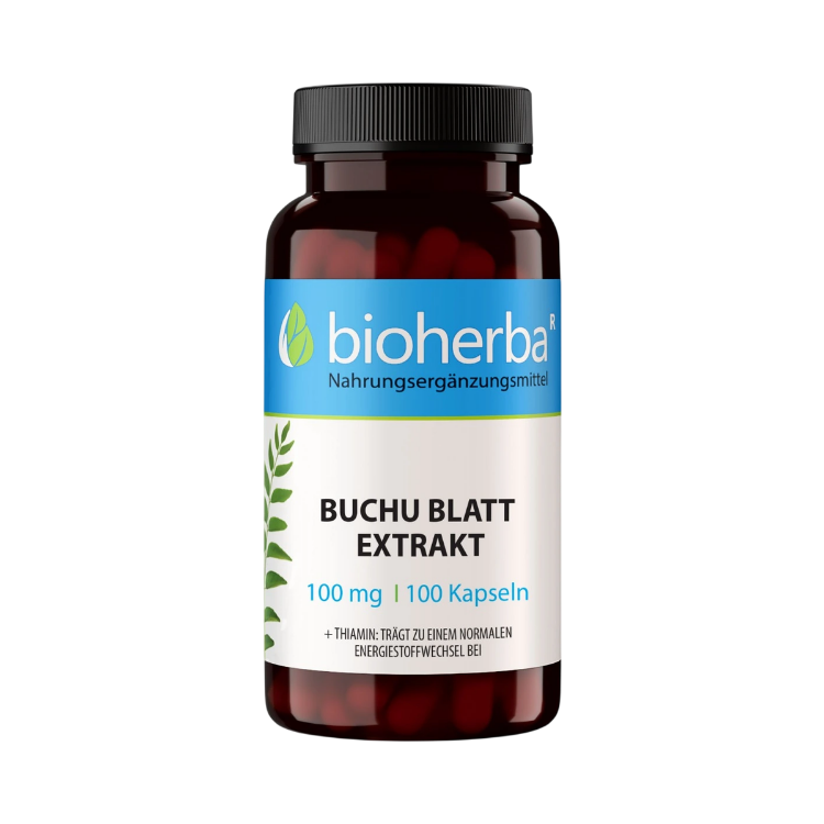 Obrázok z Extrakt z listov buchu 100 mg – 100 kapsúl – Bioherba