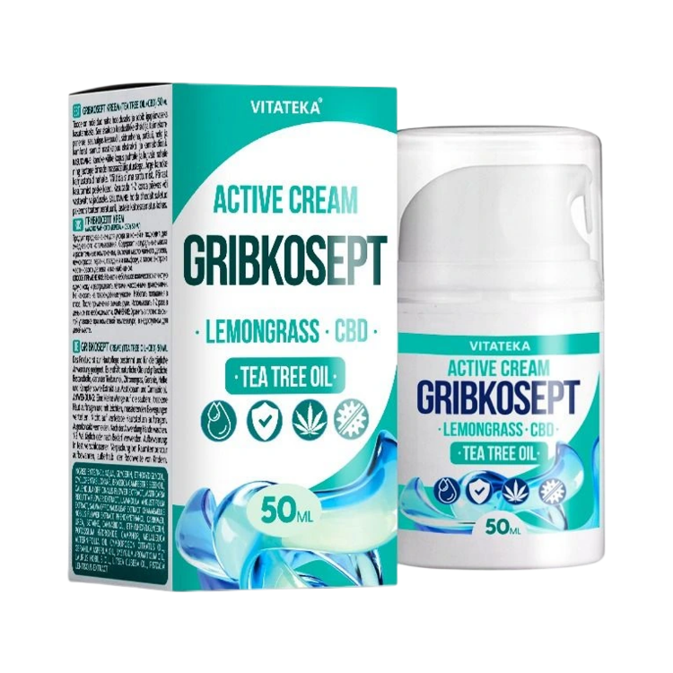 Obrázok z Gribkosept krém s citrónovou trávou, CBD a tea tree olejom - 50 ml - Vitateka