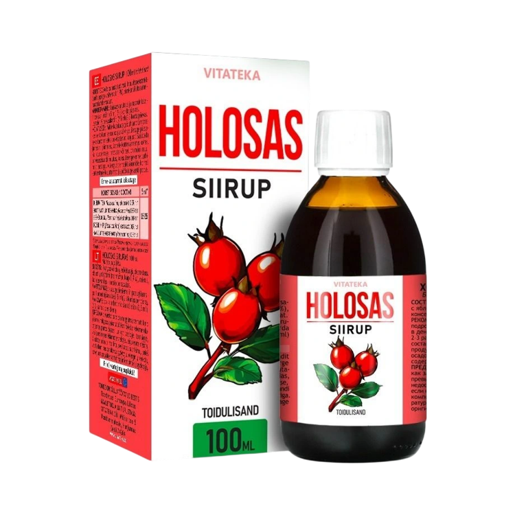 Obrázok z Holosas – šípkový sirup s kyselinou jablčnou – 100 ml – Vitateka