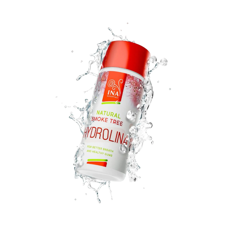 Obrázok z HYDROLINA - ústna voda zo škumpy vlasatej na krvácanie ďasien a zápach z úst - 150 ml - INA Essentials