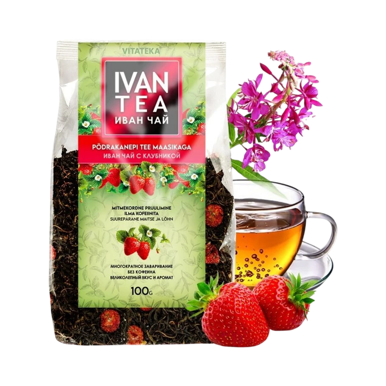 Obrázok z Ivan čaj (vrbovka úzkolistá) s jahodami – 100 g – Vitateka