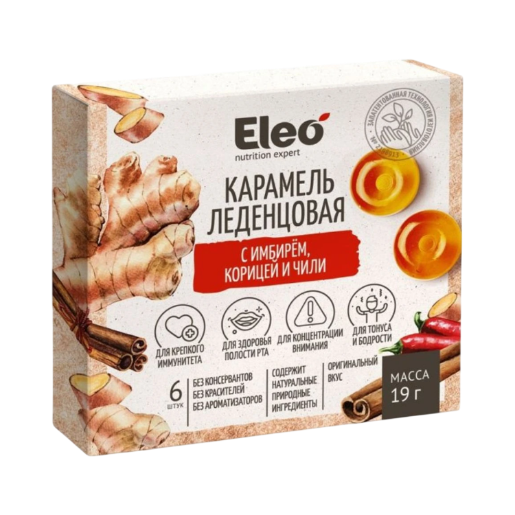 Obrázok z Karamelové cukríky so zázvorom, škoricou a chilli - 6ks/19g - ELEO