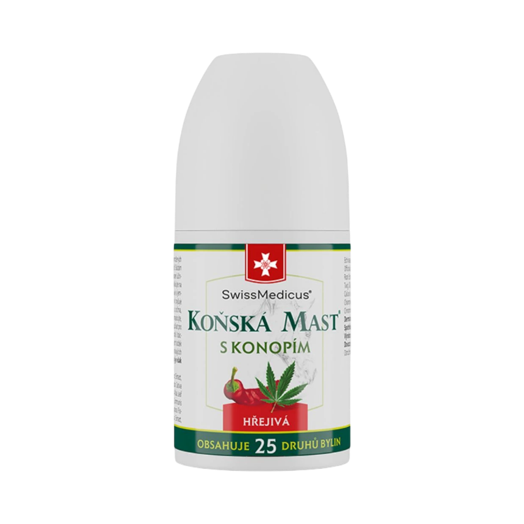 Obrázok z Konská masť s konope hrejivá ROLL-ON - 90 ml - SwissMedicus