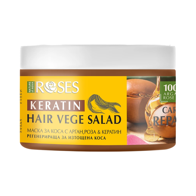Obrázok z Regeneračná maska na vlasy VEGE SALAD a argánom, ružou a keratínom 350 ml - NATURE OF AGIVA