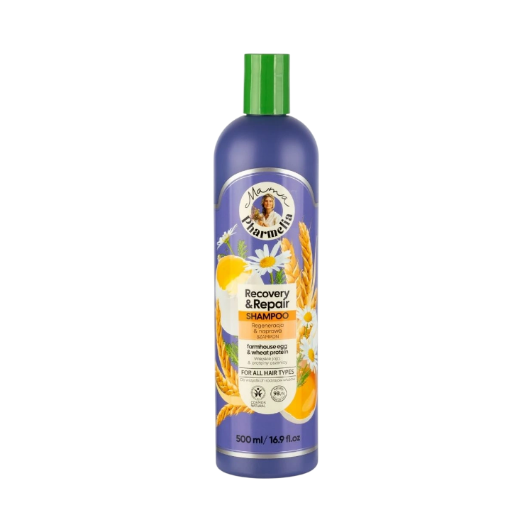 Obrázok z Regeneračný a obnovujúci šampón s vajcom a pšeničnými proteínmi - 500 ml - Mama Pharmelia