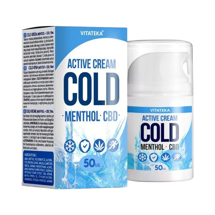 Obrázok z Upokojujúci chladivý krém s mentolom a CBD – 50 ml – Vitateka