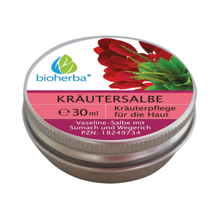 Obrázok z Vazelínová bylinná masť so sumachom a skorocelom - 30 ml - Bioherba