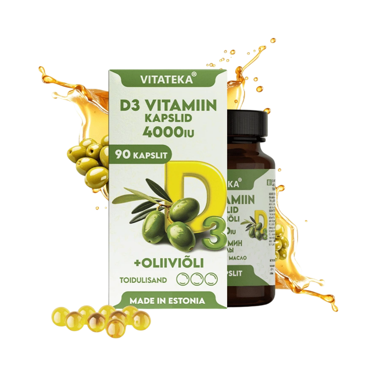 Obrázok z Vitamín D3 4000 IU s olivovým olejom – 90 kapsúl – Vitateka