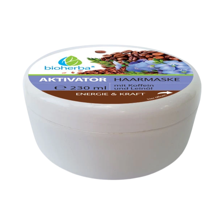 Obrázok z Vlasová maska Aktivátor s kofeínom a ľanovým olejom - 230 ml - Bioherba