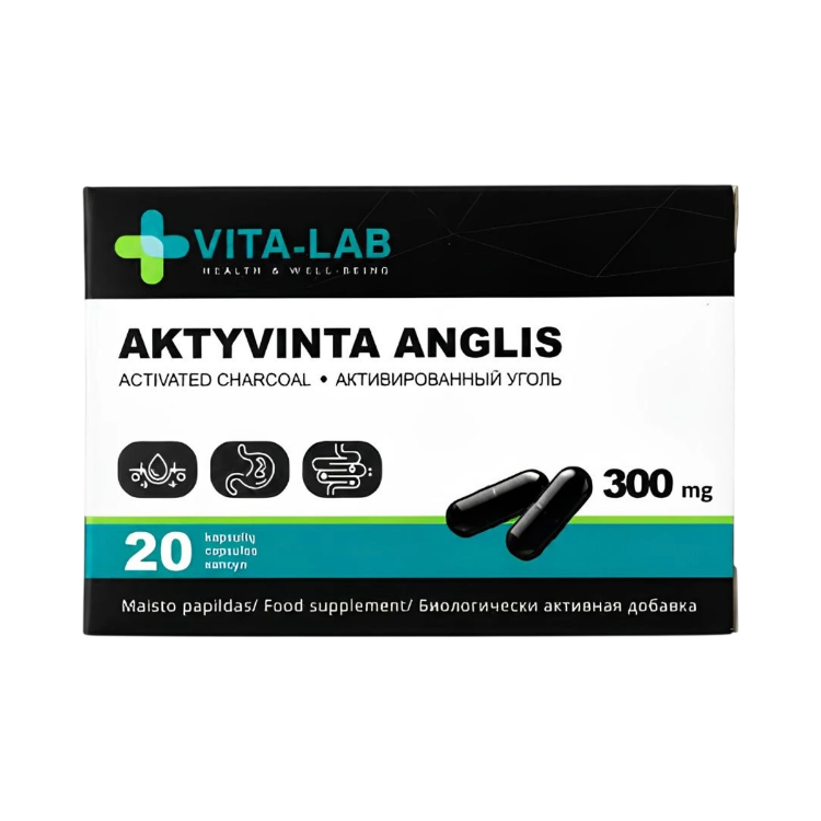 Obrázok z Aktívne uhlie 300 mg – 20 kapsúl – VITA-LAB