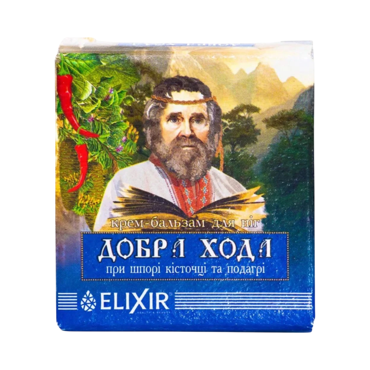 Obrázok z Krémový balzam "Dobrá chôdza" na pätné ostrohy, dnu a halluxy - 10 ml - Elixir