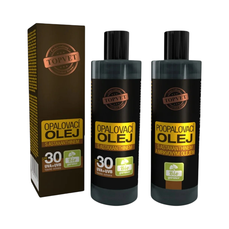 Obrázok z Zvýhodnený set na opaľovanie a po opaľovaní: Opaľovací olej s astaxantínom SPF 30 + Olej po opaľovaní - Green idea