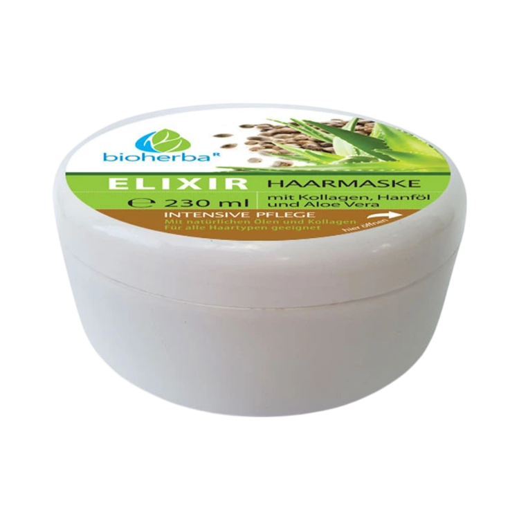 Obrázok z Vlasová maska Elixír s kolagénom, aloe vera a konopným olejom - 230 ml - Bioherba