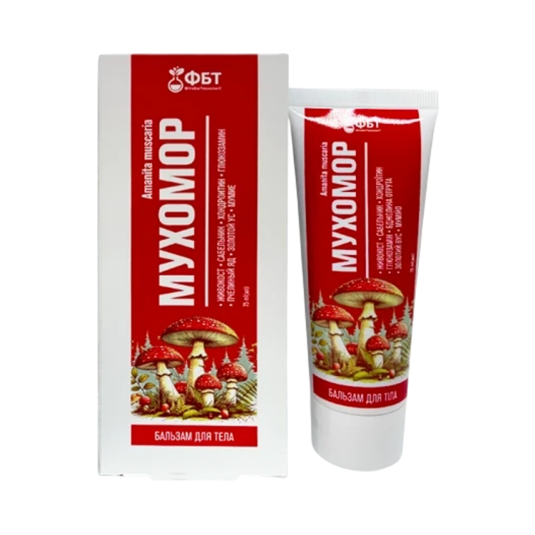 Obrázok z Hrejivý telový balzam Muchomor s extraktom z muchotrávky – 75 ml – FBT