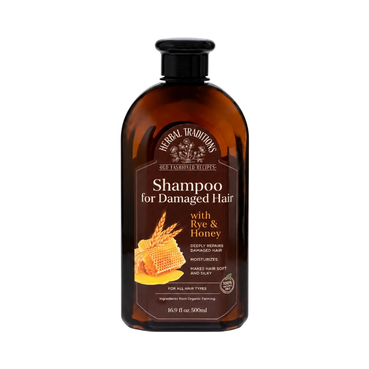 Obrázok z Šampón na poškodené vlasy s ražou a medom – 500 ml – Herbal Traditions