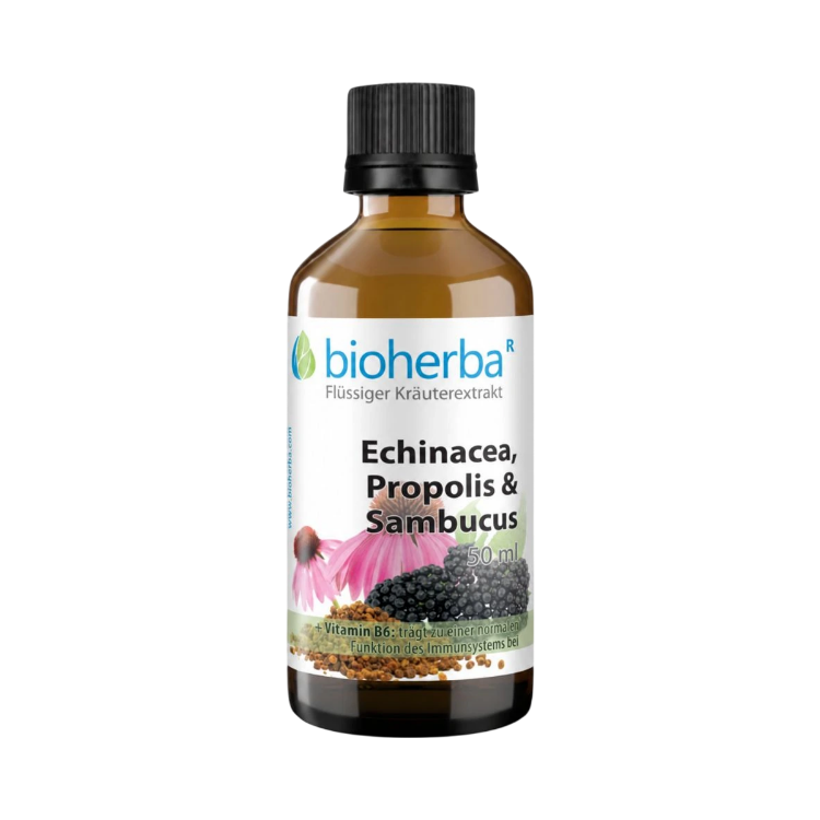 Obrázok z Echinacea, propolis a baza čierna – tinktúra – 50 ml – Bioherba