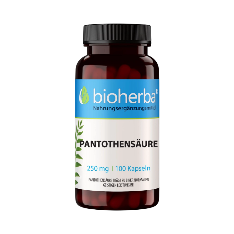 Obrázok z Kyselina pantoténová 250 mg – 100 kapsúl – Bioherba